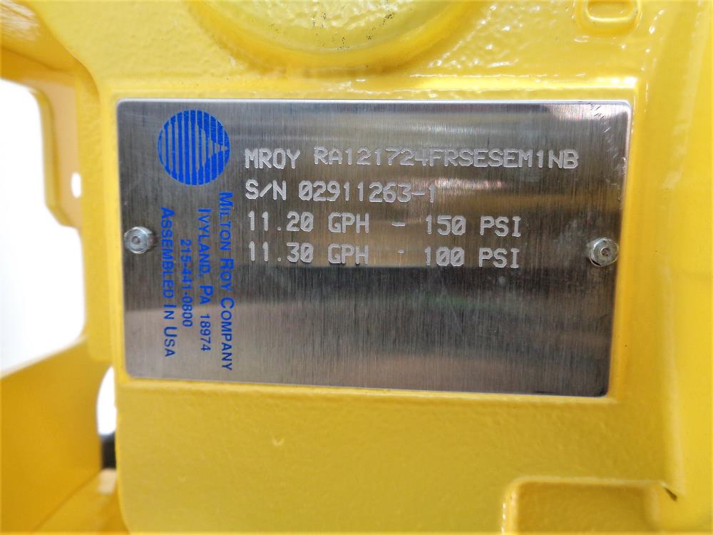 Milton Roy Metering Pump 11.30 GPH #RA121724FRSESEM1NB